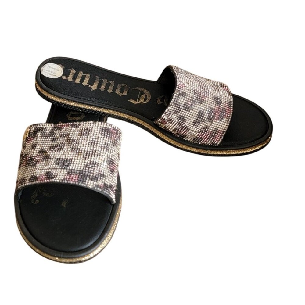 Juicy Couture Womens Rhinestone Slide Sandals Size 10